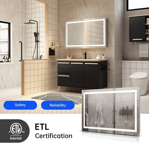 LED Bathroom Mirror With Touch Button Control