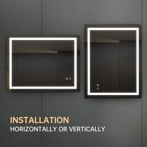 LED Bathroom Mirror With Touch Button Control