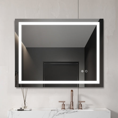 LED Bathroom Mirror With Touch Button Control